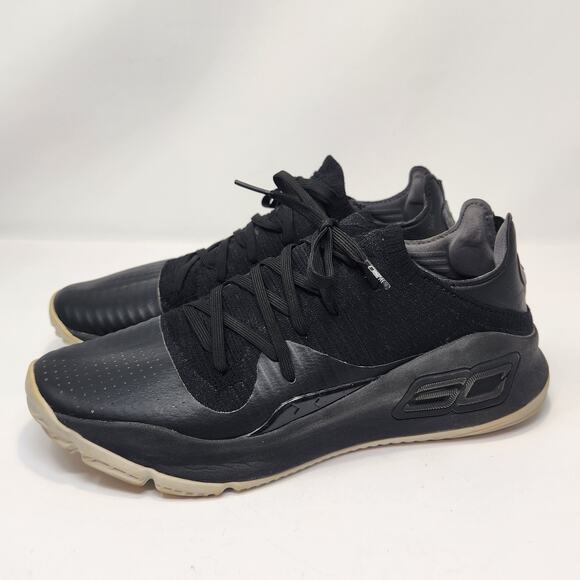 Under Amour Curry 4 Low Black Basketball Shoes Men Size 9.5 Athletic Sneakers - Picture 4 of 9
